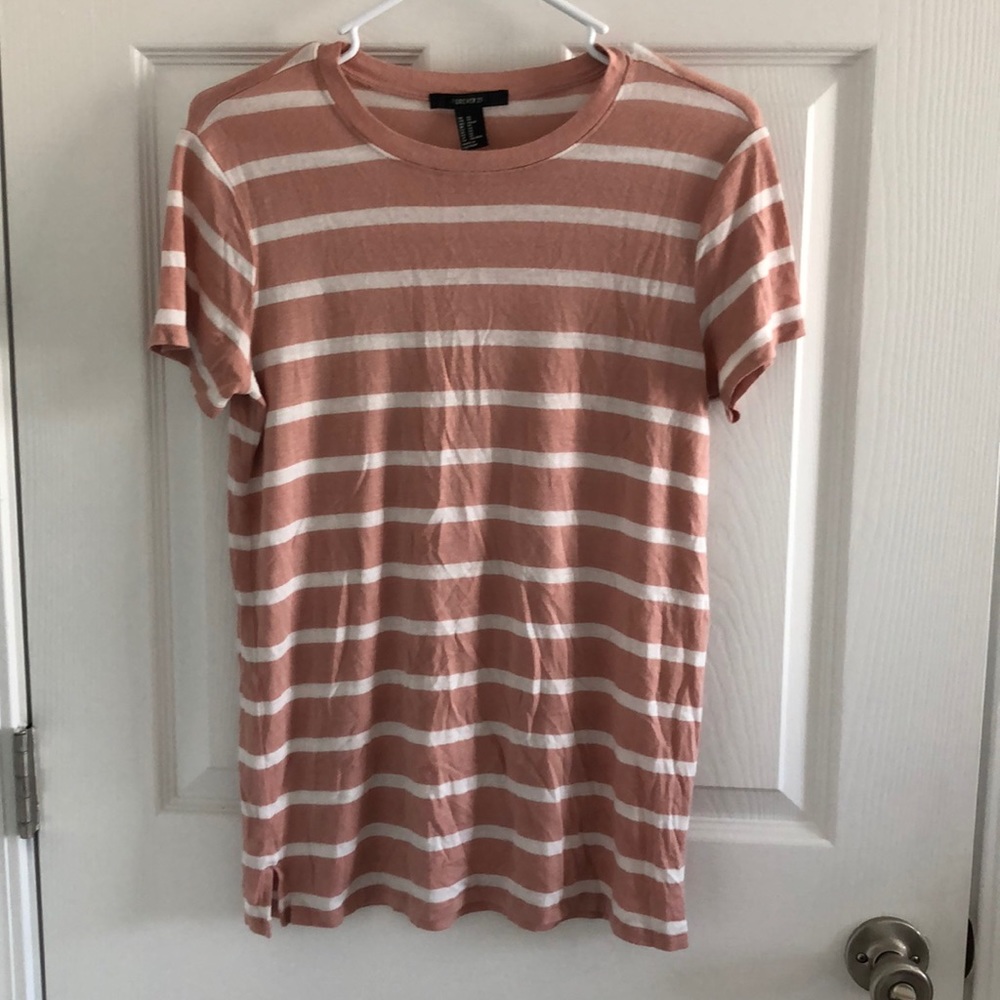 Forever21 Pink stripe shirt